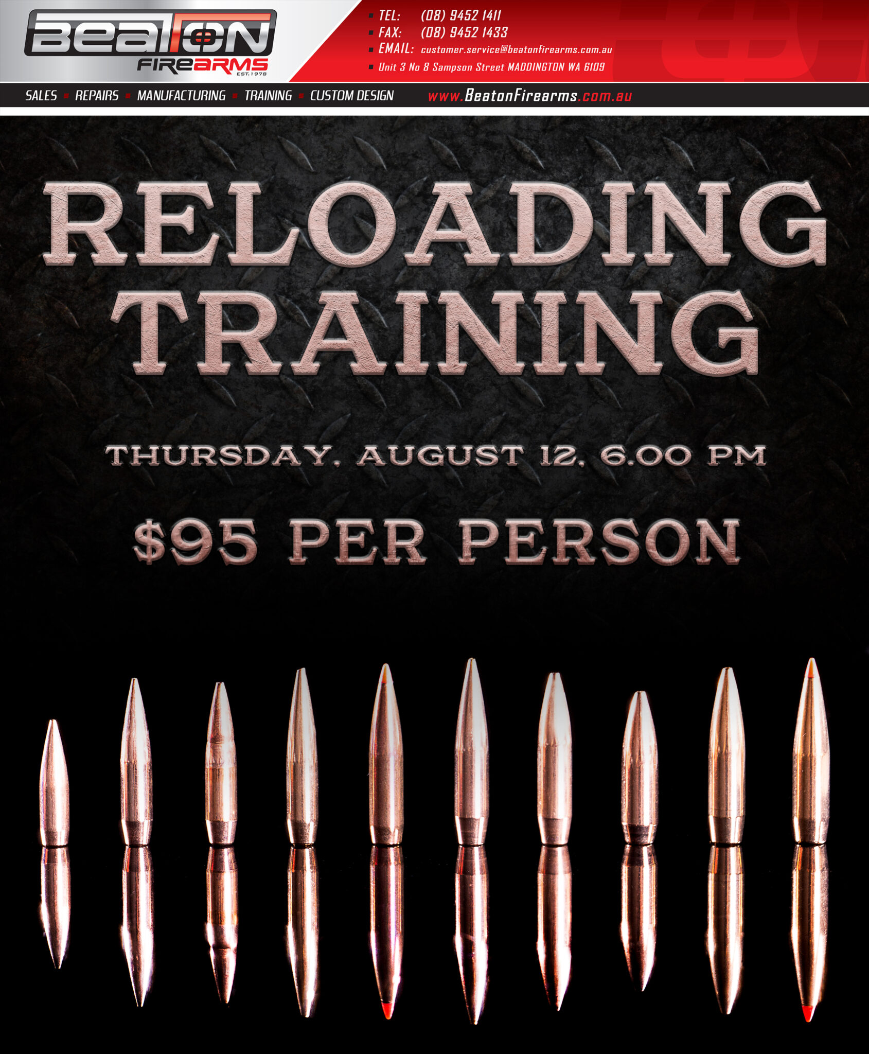 Ammunition Reloading Training Course Beaton Firearms