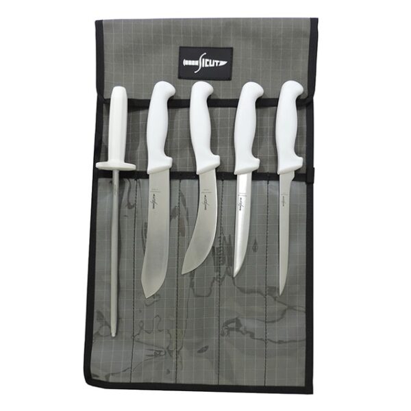 1283 SICUT 6 Piece All Purpose Knife Package White Handle
